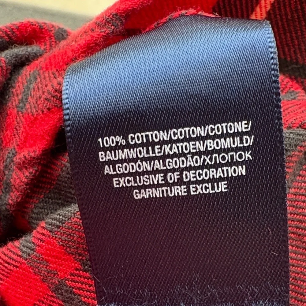 Ralph Lauren Red and Black Plaid Button-Up Shirt dress